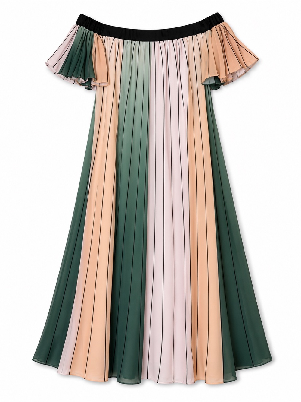 Ted Baker Fernee Colour Block Pleated Maxi Dress